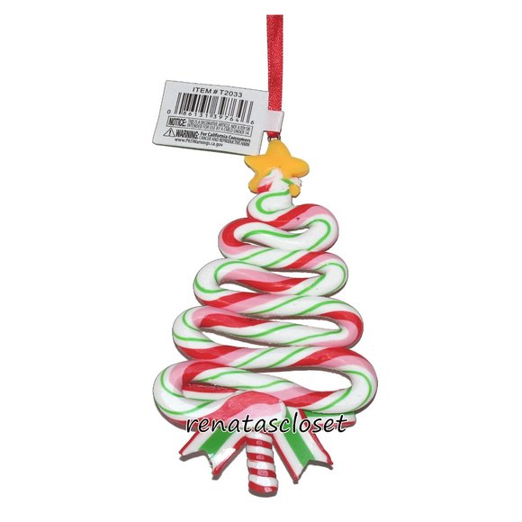Kurt Adler T2033 Peppermint Christmas Tree Ornament NWT - Picture 6 of 9